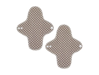 Denní látkové vložky z biobavlny Midi - Brown Dots 2 ks