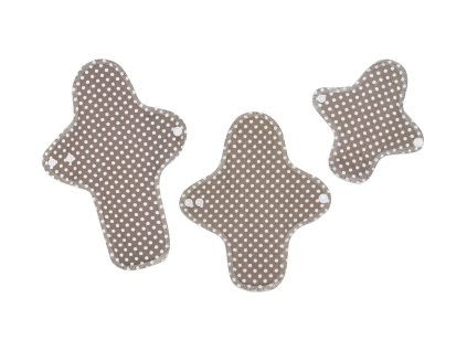 Startovací balíček látkových vložek z biobavlny Trial - Brown Dots 3 ks