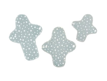 Startovací balíček látkových vložek z biobavlny Trial - Cloud Stars 3 ks