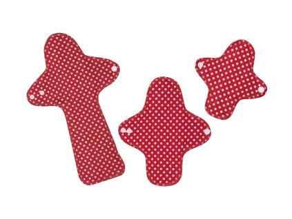 Startovací balíček látkových vložek z biobavlny Trial plus - Red Dots 3 ks
