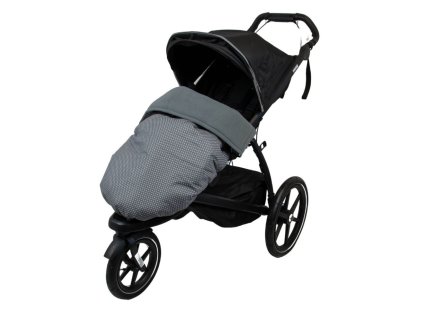 Nepadací deka na zip bavlněná jaro/podzim - Dark Grey Dots