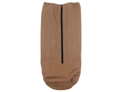 Nicht fallende Übergangsdecke mit Zopfmuster – Camel (Varianta S postranním zipem)