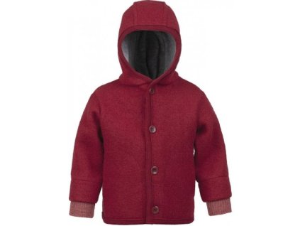 Disana kabátek merino s náplety bordo