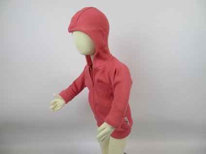 Manymonths kabátek na zip s kapucí Peach Bud