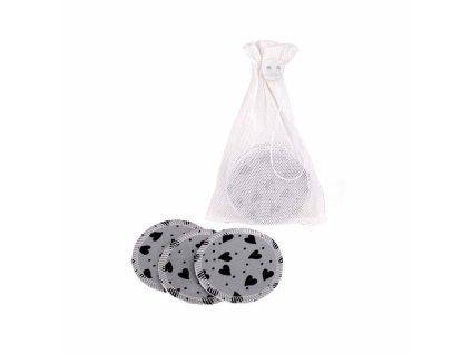 Odličovací tamponky z biobavlny - Grey Hearts 10 ks