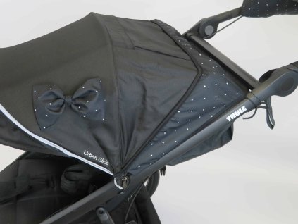Slnečná a veterná clona na striešku kočíka Thule (Materiál kočárkovina na přání)