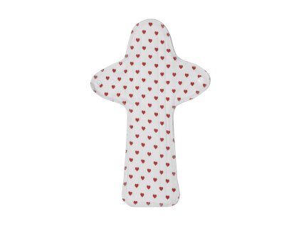 Noční/poporodní látková vložka z biobavlny Maxi - White Hearts 1 ks