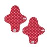 Denní látkové vložky z biobavlny Midi - Red Dots 2 ks