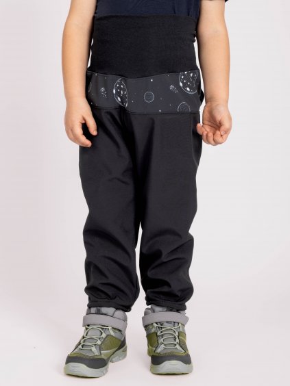 Unuo, Batolecí softshellové kalhoty s fleecem Basic, Černá, Planety