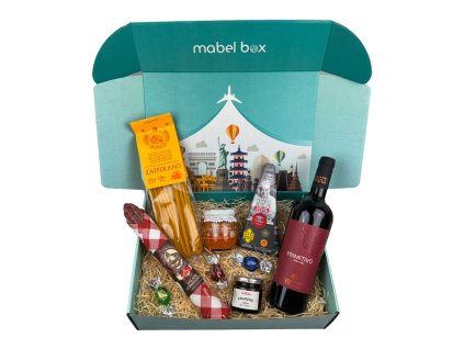 Italský dárkový box s červeným vínem