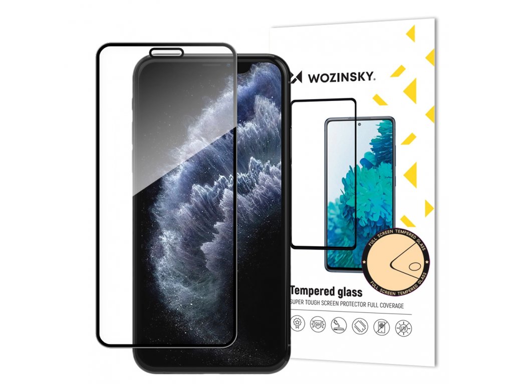 Wozinsky super odolné celopolepené tvrzené sklo přes celou obrazovku s rámečkem, vhodné pro Apple iphone 11 pro / iphone xs / iphone x černé