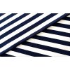 Úplet elastický jednolíc Pruhy 1 cm -Modro/Bílá 2912-0200