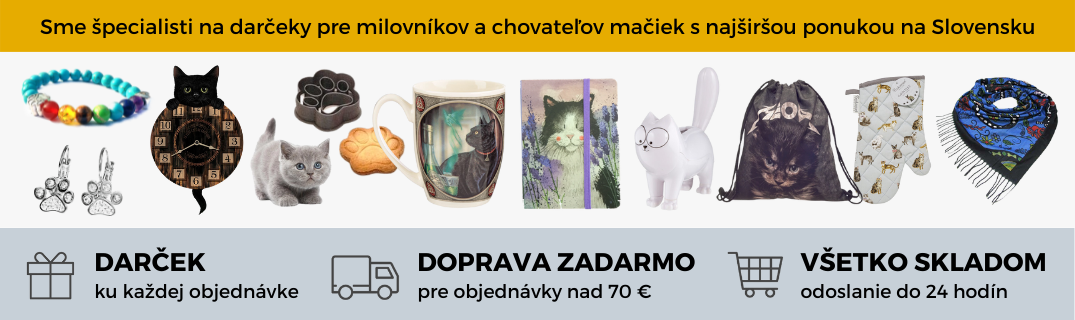 Mačacia mama je e-shop s najširším výberom darčekov, darčekov, predmetov, nápadov a pomôcok s mačkami, mačkami a mačacími motívmi. Nájdete tu tovar svetových značiek, ako sú Simon's Cat, Hello Kitty, Pusheen, Le Chat noir, Lisa Parker, Alex Clark, Rosina 