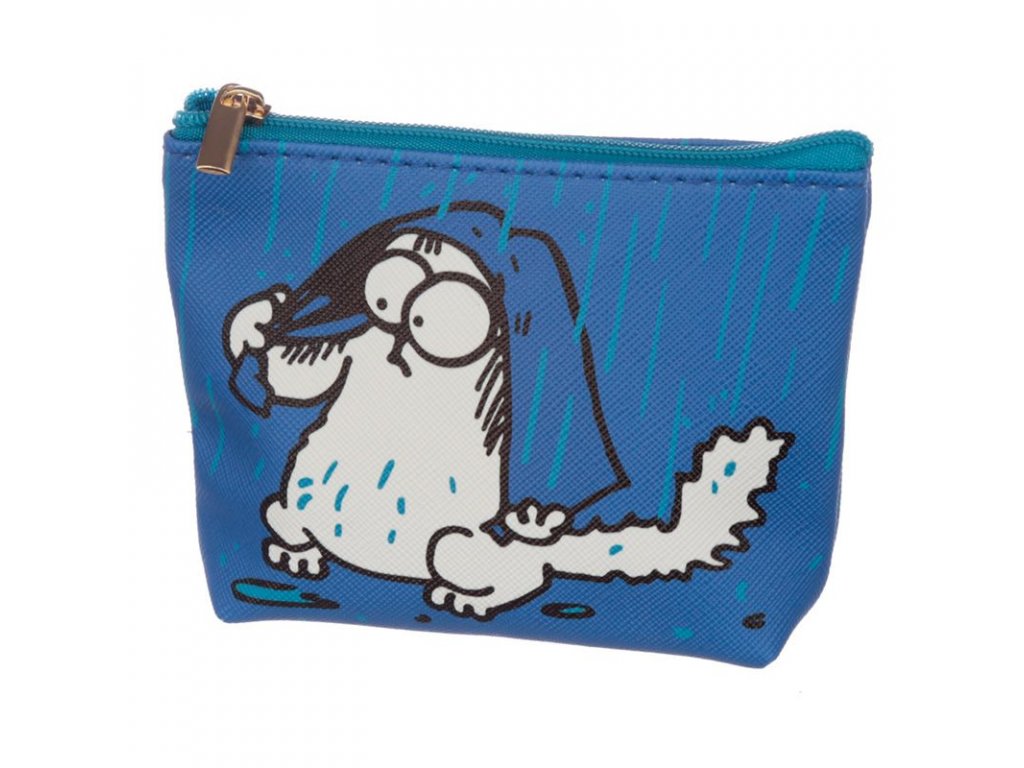 Peňaženka / kľúčenka s mačkou Simon's Cat (Barva modrá)