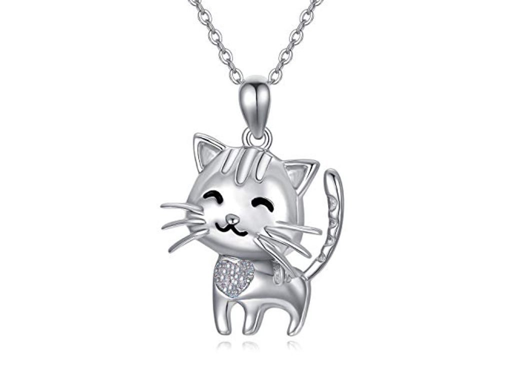 prívesok náhrdelník mačka s mačkou mačacie s mačkami mačiatko zirkón chirurgická oceľ