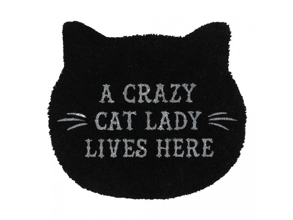 rohožka kočka s kočkou kočičí černá crazy cat lady