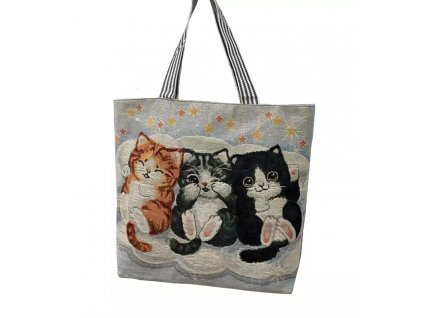kabelka mačka s mačkou mačacie tri mačiatka hviezdy