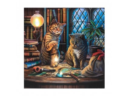 obraz mačka s mačkou mačacie s mačkami svietiace plátno lisa parker purrlock holmes