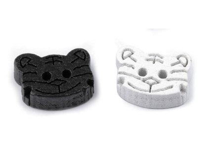 gombík mačka s mačkou mačacie s mačkami drevený čierna biela