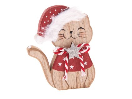 vianočné dekorácie mačka s mačkou mačacie s mačkami drevená