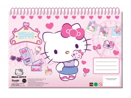 špirálový skicár blok notes zošit mačka s mačkou mačacie s mačkami Hello Kitty