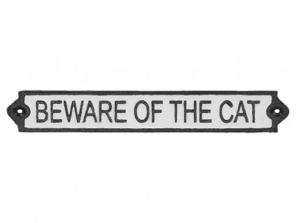 ceduľa liatina mačka s mačkou mačacie beware of the cat