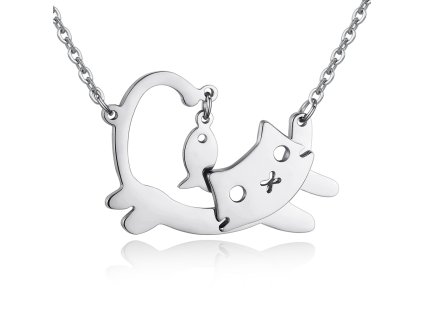 náhrdelník mačka s mačkou mačacie s mačkami ryba rybka chirurgická oceľ 2