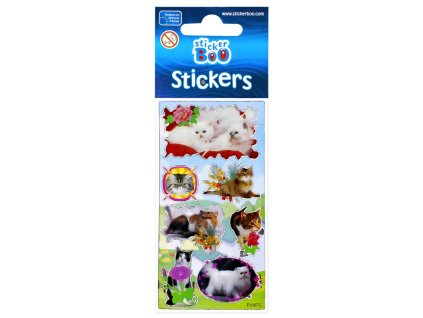 samolepky nálepky mačka s mačkou mačacie mačiatko mačiatko kvety kvietky 2