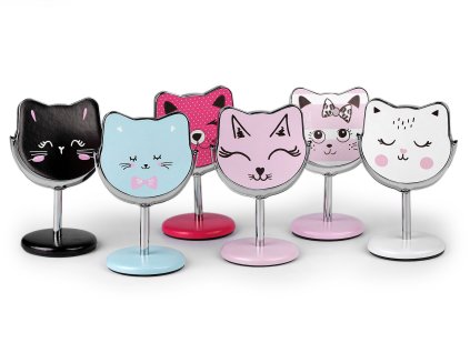 kozmetické zrkadlo stojaci stojan mačka s mačkou mačacie s mačkami