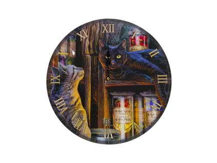 hodiny nástenné mačka s mačkou mačacie s mačkami lisa parker krištáľová magické mágie