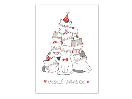 vianočné prianie mačka s mačkou mačacie stromček 2