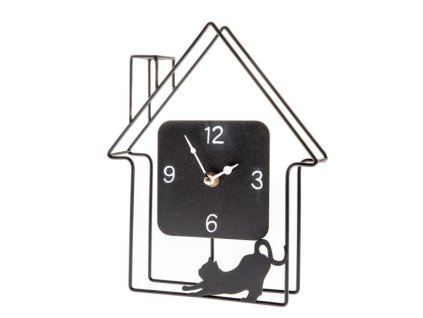 hodiny nástenné mačka s mačkou mačacie s mačkami kovové plechové