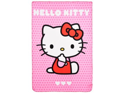 deka prikrývka prehoz mačka s mačkou mačacie s mačkami hello kitty ružová