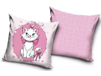 vankúš obliečka zamatový mačka s mačkou mačacie s mačkami ružový marie aristokočky aristocats