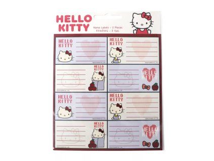 samolepiace štítky menovky mačka s mačkou mačacie s mačkami hello kitty