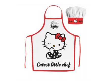 zástera čiapka sada detská mačka s mačkou mačacie s mačkami Hello Kitty