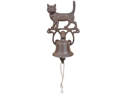zvonček s mačkou mačka liatinový 2