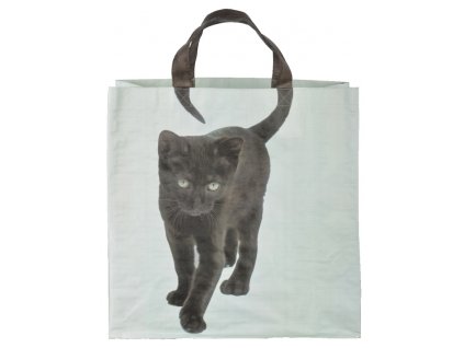 nákupná taška čierna mačka s chvostíkom