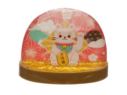 sněžísko kočka s kočkou štěstí maneki neko