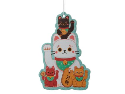 aroma do auta osvěžovač kočka s kočkou kočičí maneki neko lucky cat 3