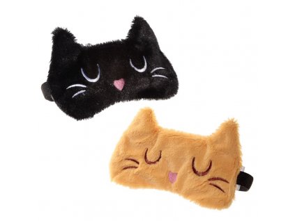 Maska na oči na spanie mačka II - čierna, ryšavá (Farba čierná)