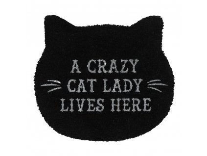 rohožka mačka s mačkou mačacia čierna crazy cat lady