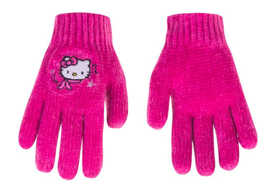 Prstové rukavice s mačkou Hello Kitty - 4 farby Farba: tmavě růžová