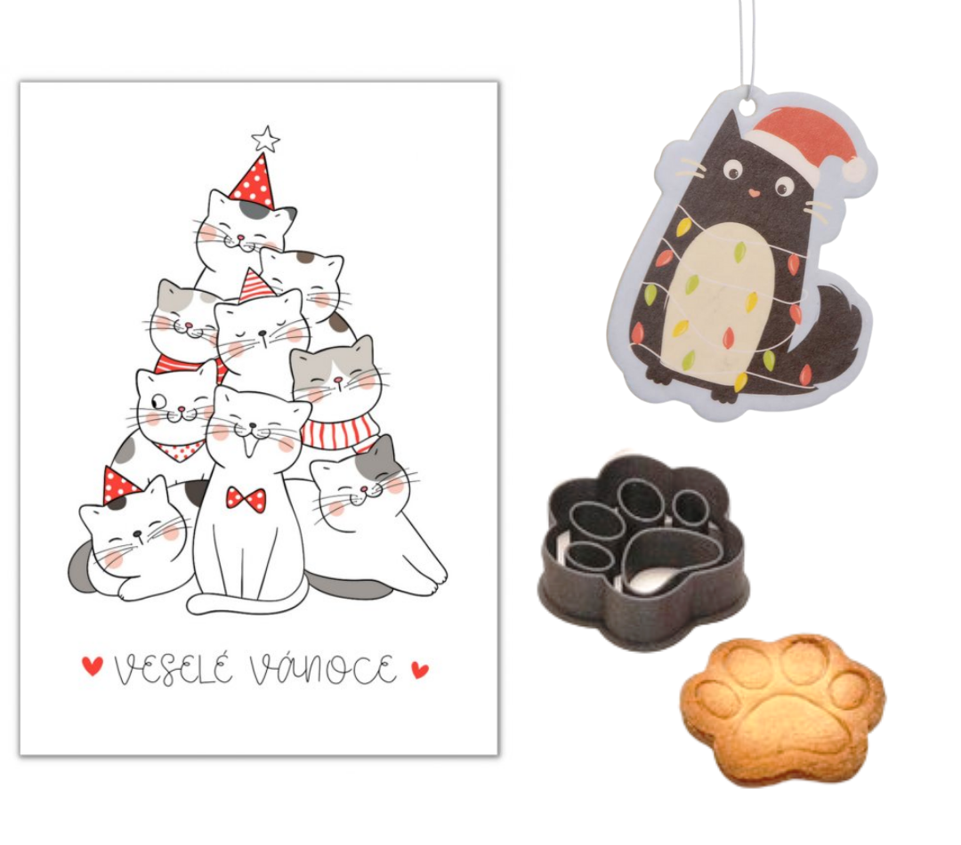 Vianočná darčeková sada s mačkou