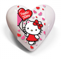 Srdiečko s hračkou a samolepkou Hello Kitty Farba: bielá