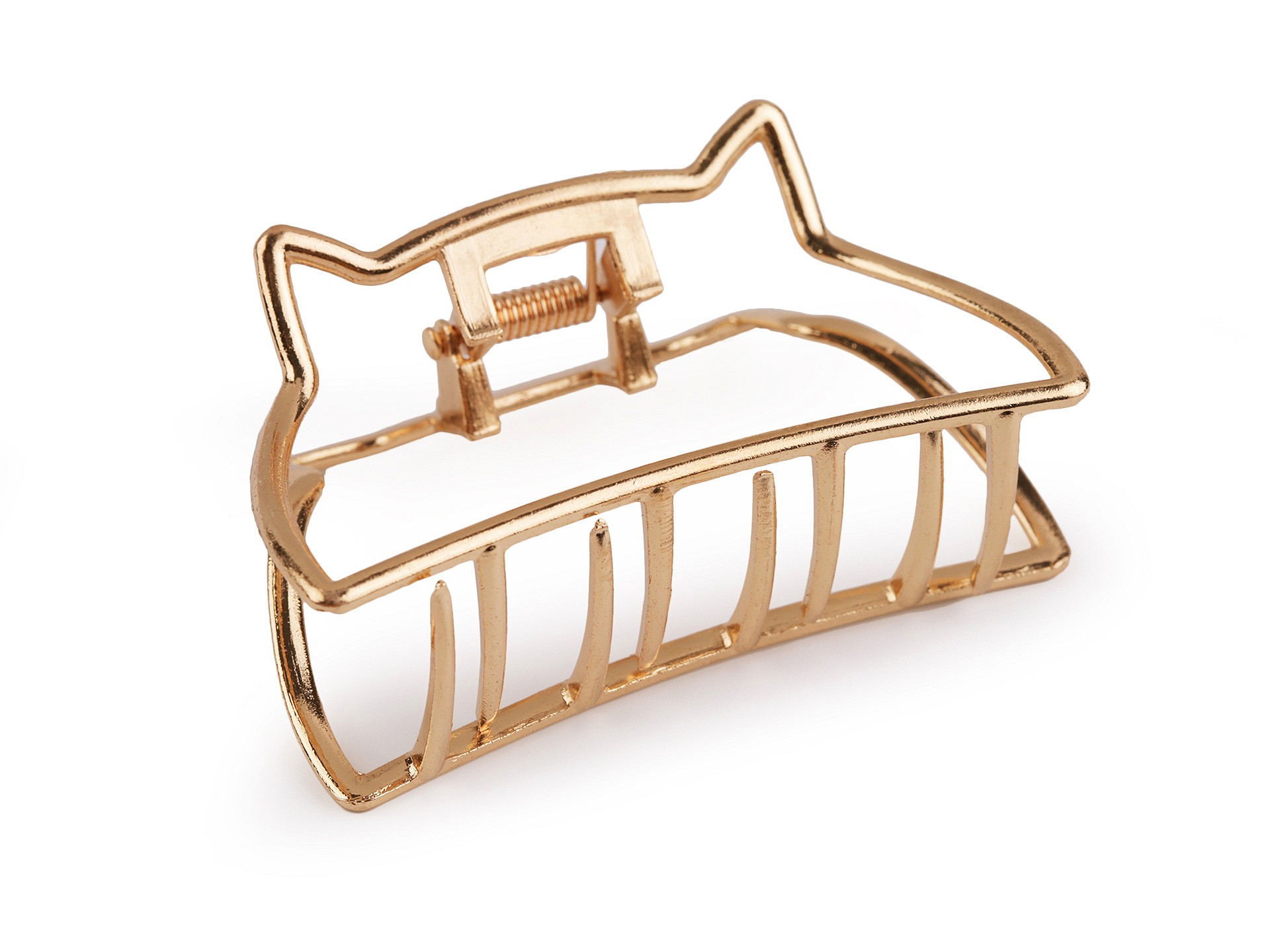 Kovový klips do vlasov s mačkou