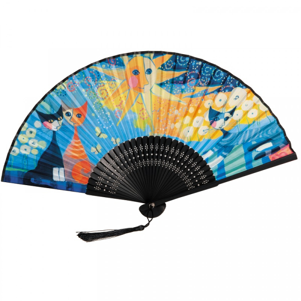 Vejár s mačkou - design Rosina Wachtmeister