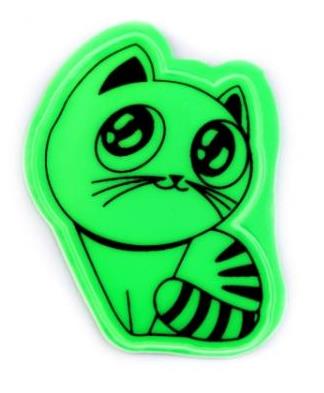 Reflexný prívesok / kľúčenka s mačkou - žltá, zelená, červená, oranžová Farba: červená