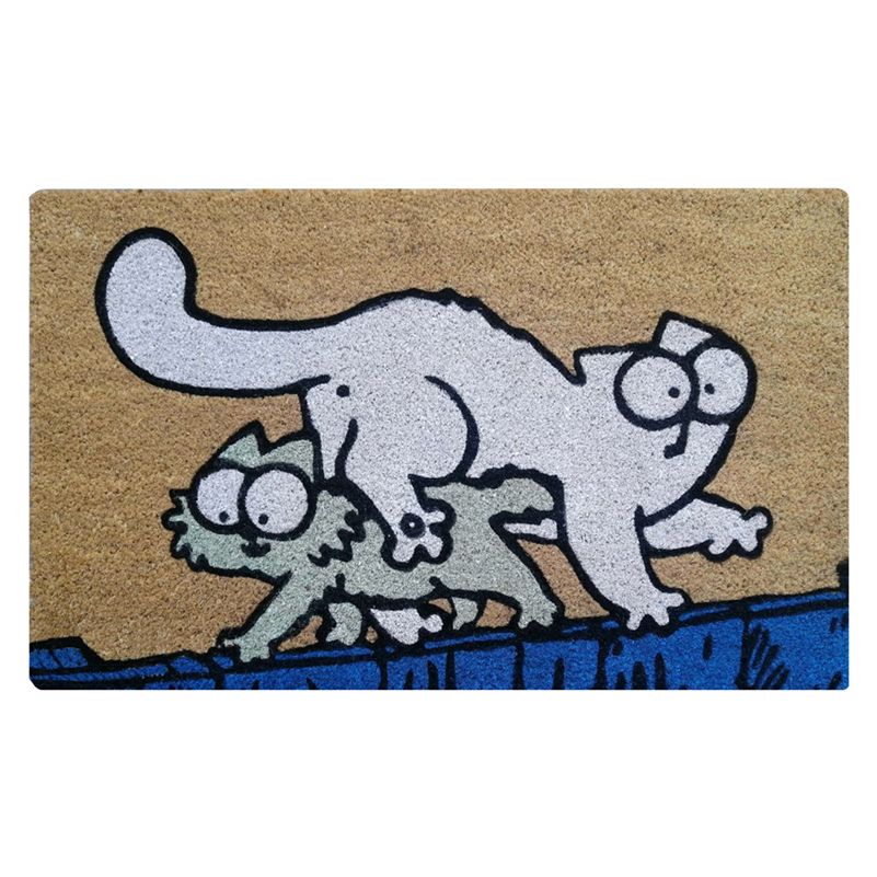 Rohožka Simon's Cat z kokosového vlákna - kocúr a mačiatko