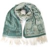 šál zimná mačka s mačkou mačacia s mačkami kašmír zelená